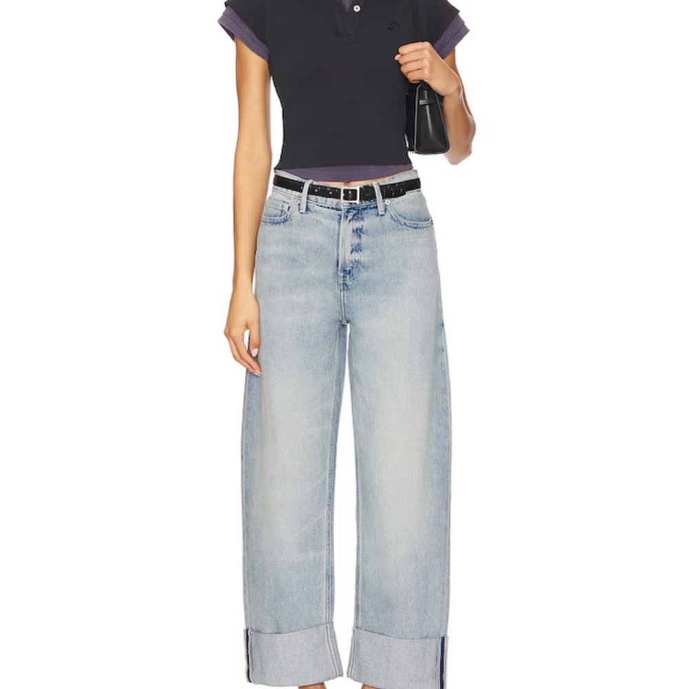 Good American Light Wash Wide Leg Jeans